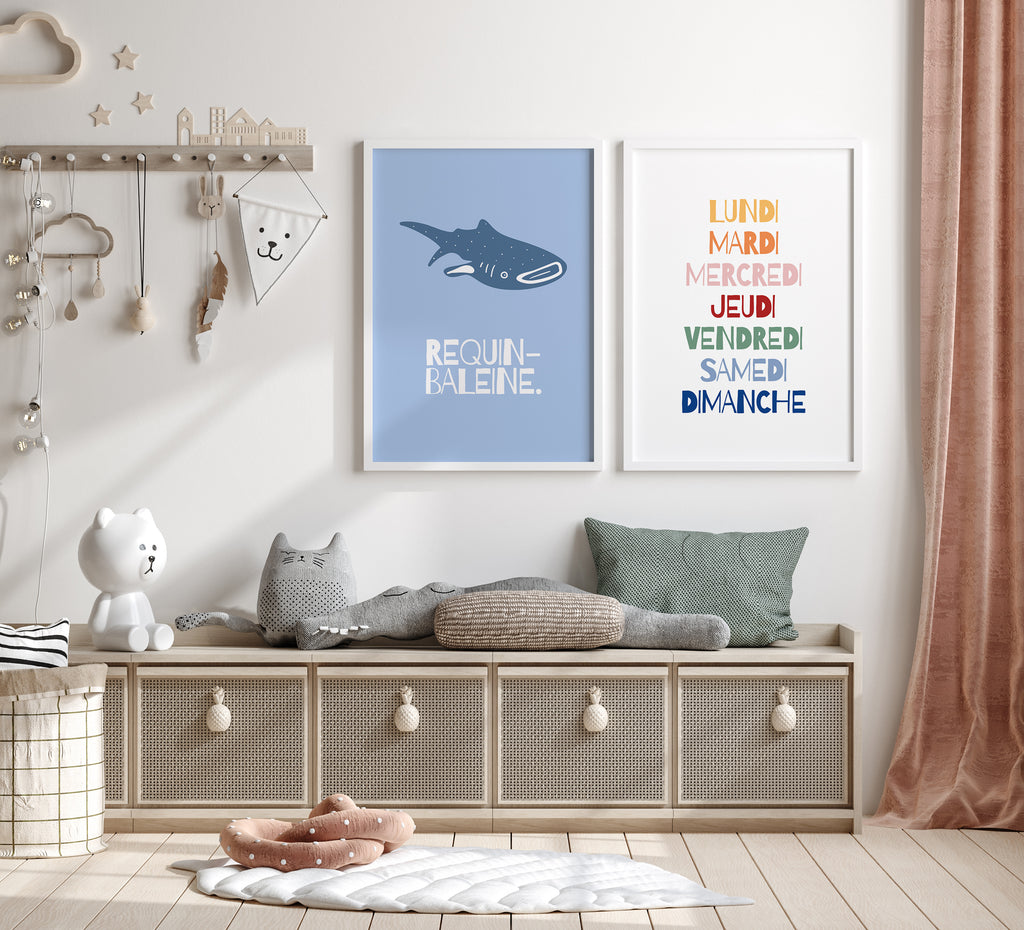 Blue Whale Shark Poster 