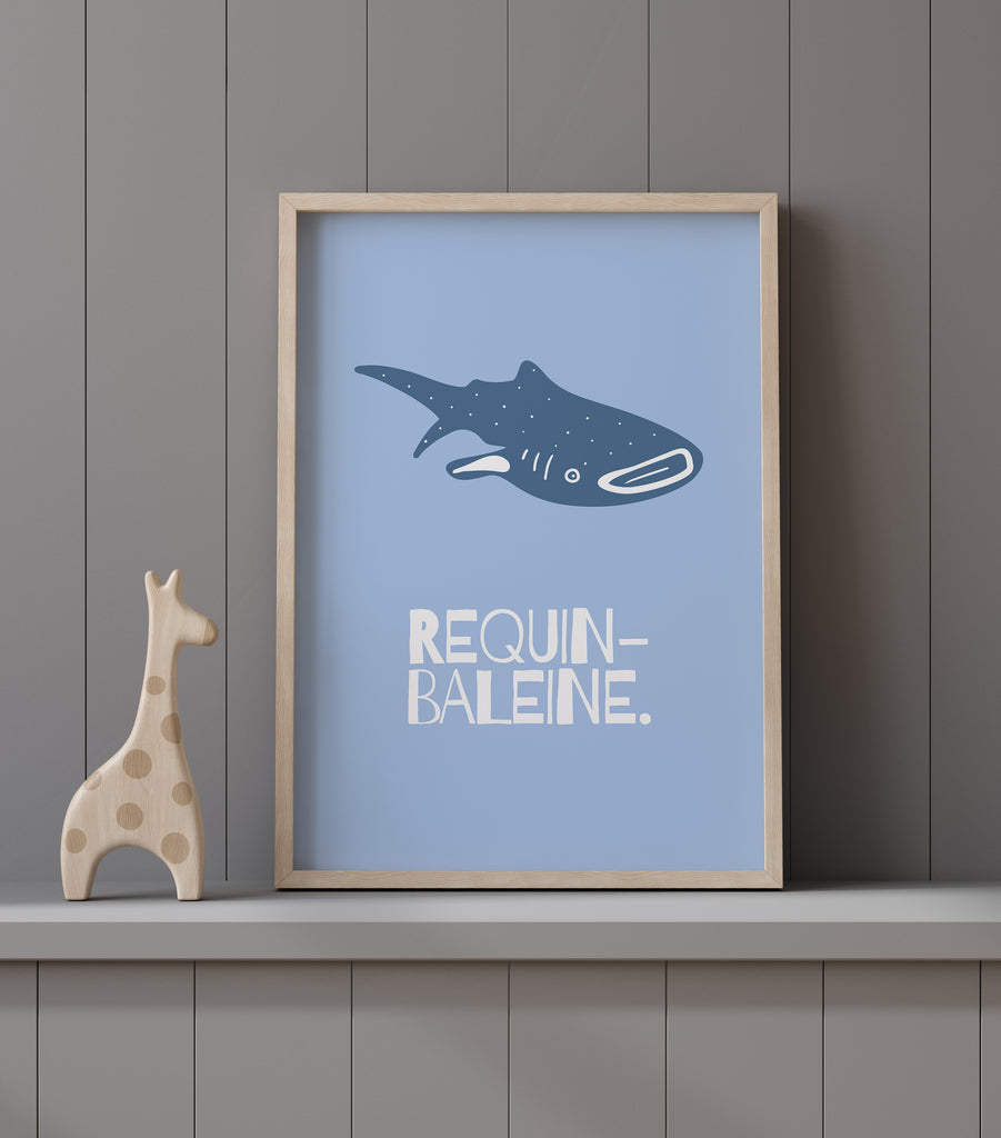 Blue Whale Shark Poster 