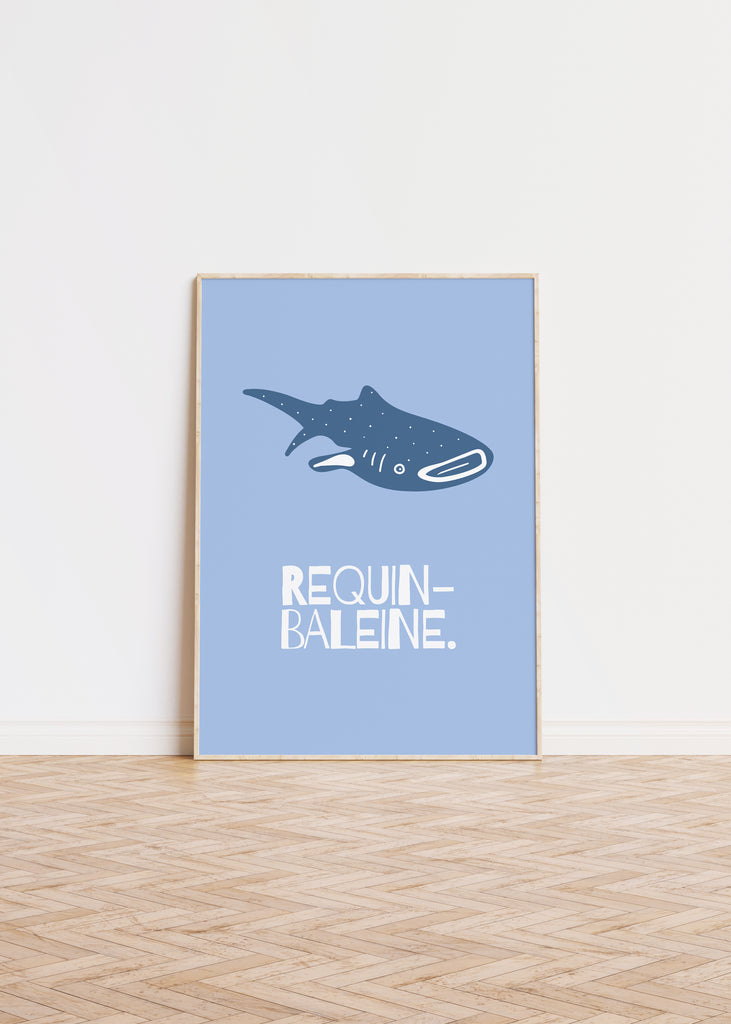 Blue Whale Shark Poster 