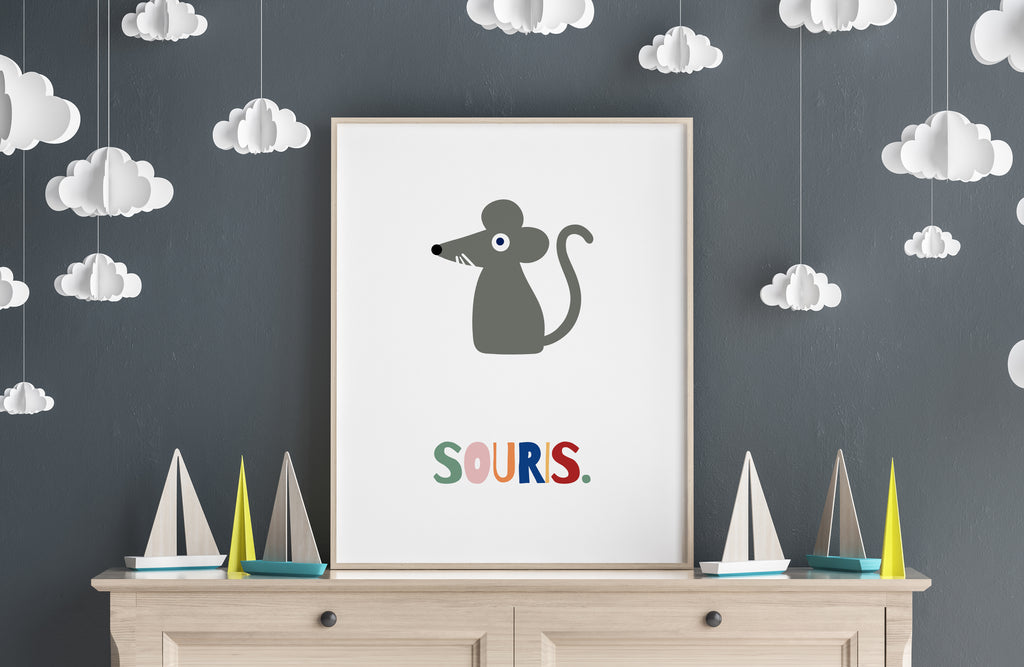 Mouse Illustration Poster | Mouse Illustration Print | studio5prints