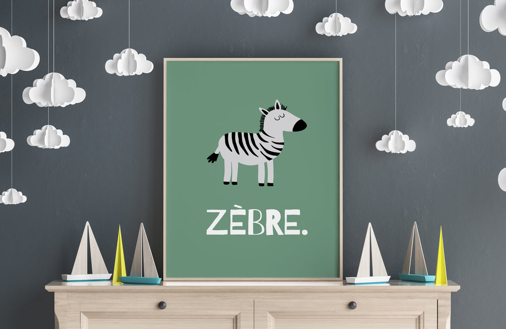 Kids Room Zebra Poster 