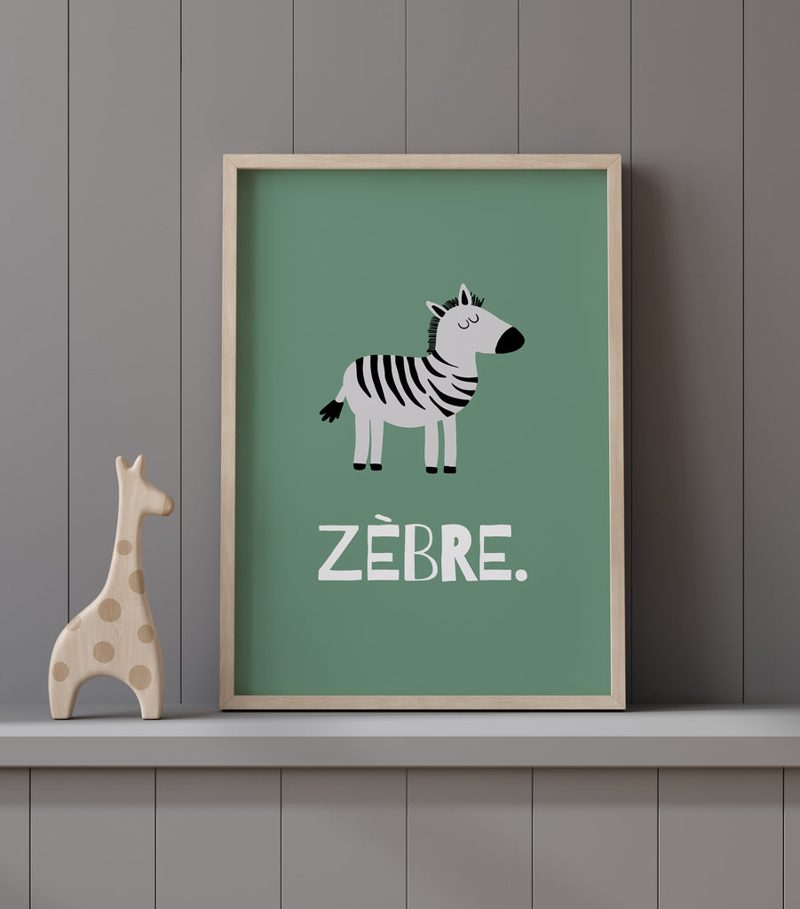 Kids Room Zebra Poster 