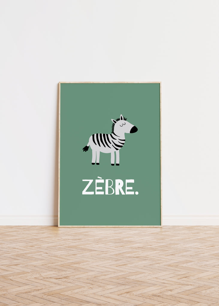 Kids Room Zebra Poster 